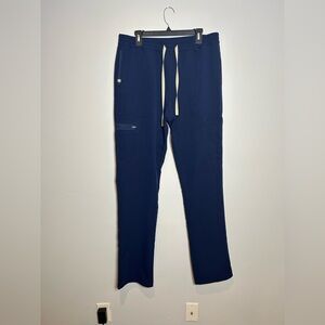 Figs navy blue scrub pants size L drawstring stretch medical uniform